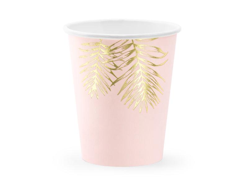 Becher Blätter, hellrosa, 220ml (1 VPE / 6 Stk.) - FeierGlanz